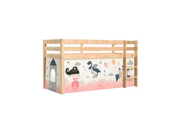 Halvhög Säng med gardin Pino Naturlig, Prinsessa sophie