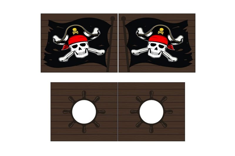 Halvhög Säng med gardin Pino Naturlig, Karibiska Pirater - Naturlig, Karibiska Pirater - Möbler - Barnmöbler - Barnsäng & juniorsäng - Loftsäng barn