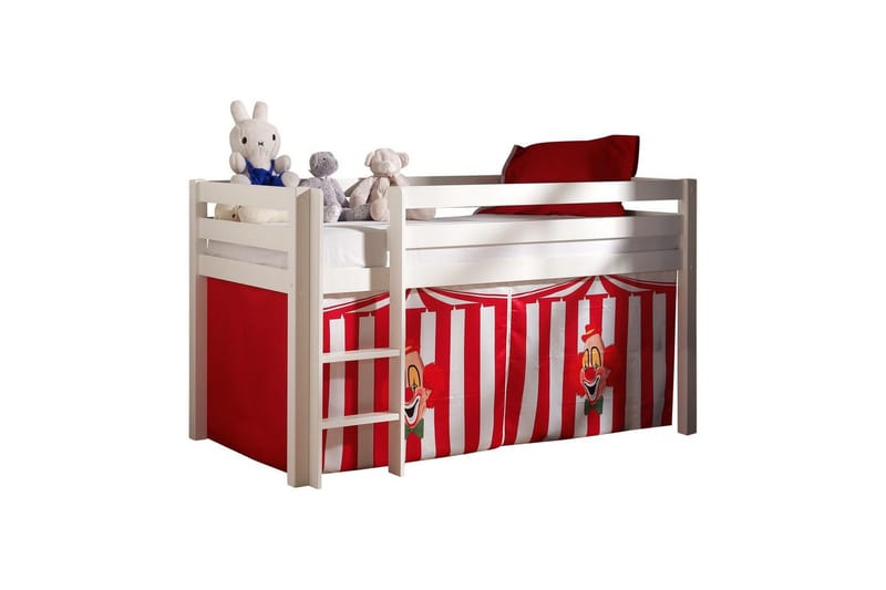 Halvhög Säng med gardin Pino Vit, Chucky - Vit, Chucky - Möbler - Barnmöbler - Barnsäng & juniorsäng - Loftsäng barn