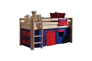 Halvhög Säng med gardin Pino Naturlig, Domino