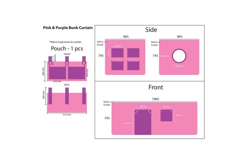 Halvhög Säng med gardin Pino Vit, Bella - Vit, Bella - Möbler - Barnmöbler - Barnsäng & juniorsäng - Loftsäng barn