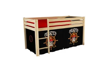 Halvhög Säng med gardin Pino Naturlig, Pirat