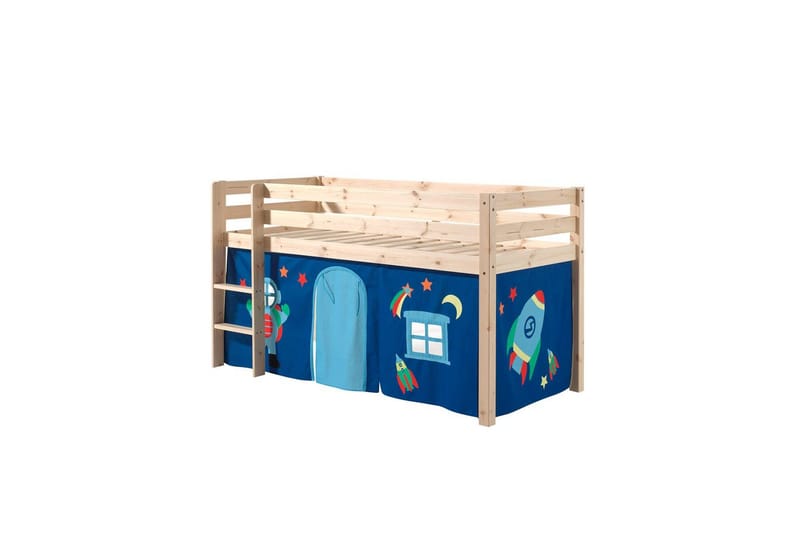 Halvhöjdssäng med gardin Pino Astro Naturlig, Naturlig, Utan rutschkana, Utan tunnel, Inga fickor, Naturlig, Naturlig, Utan rutschkana, Utan tunnel, Inga fickor