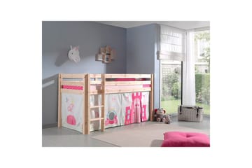 Halvhöjdssäng med gardin Pino Princess Naturlig, Naturlig, Utan rutschkana, Utan tunnel, Inga fickor - Naturlig, Naturlig, Utan rutschkana, Utan tunnel, Inga fickor - Möbler - Barnmöbler - Barnsäng & juniorsäng - Hussäng