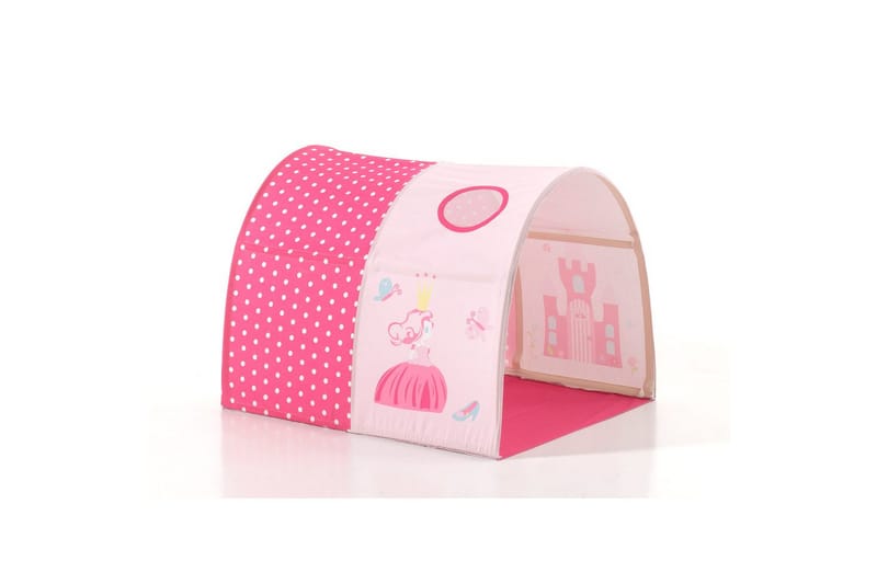Halvhöjdssäng med gardin Pino Princess Grå, Grå, Med rutschkana, Prinsessa, Inga fickor - Grå, Grå, Med rutschkana, Prinsessa, Inga fickor - Möbler - Barnmöbler - Barnsäng & juniorsäng - Våningssäng barn