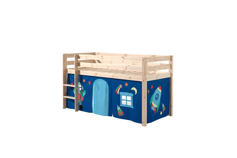 Halvhöjdssäng med gardin Pino Astro Naturlig, Naturlig, Utan rutschkana, Utan tunnel, Inga fickor, Naturlig, Naturlig, Utan rutschkana, Utan tunnel, Inga fickor