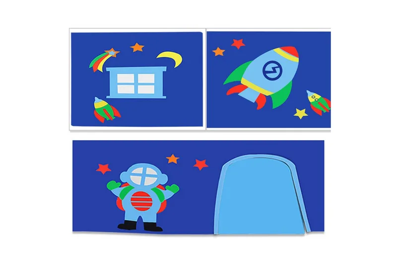 Halvhöjdssäng med gardin Pino Astro Vit, Vit, Med rutschkana, Med tunnel, 3 - Vit, Vit, Med rutschkana, Med tunnel, 3 - Möbler - Barnmöbler - Barnsäng & juniorsäng - Loftsäng barn