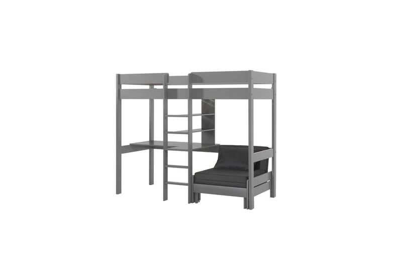 Highsleeper Pino Grå, Med bäddsoffa - Grå, Med bäddsoffa - Möbler - Barnmöbler - Barnsäng & juniorsäng - Våningssäng barn