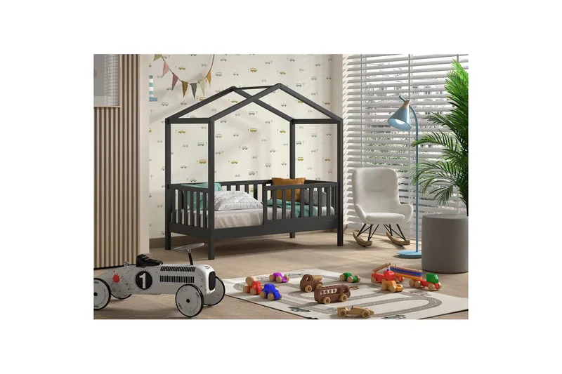 Hussäng för Småbarn Dallas 70x140 cm Antracit - Antracit - Möbler - Barnmöbler - Barnsäng & juniorsäng