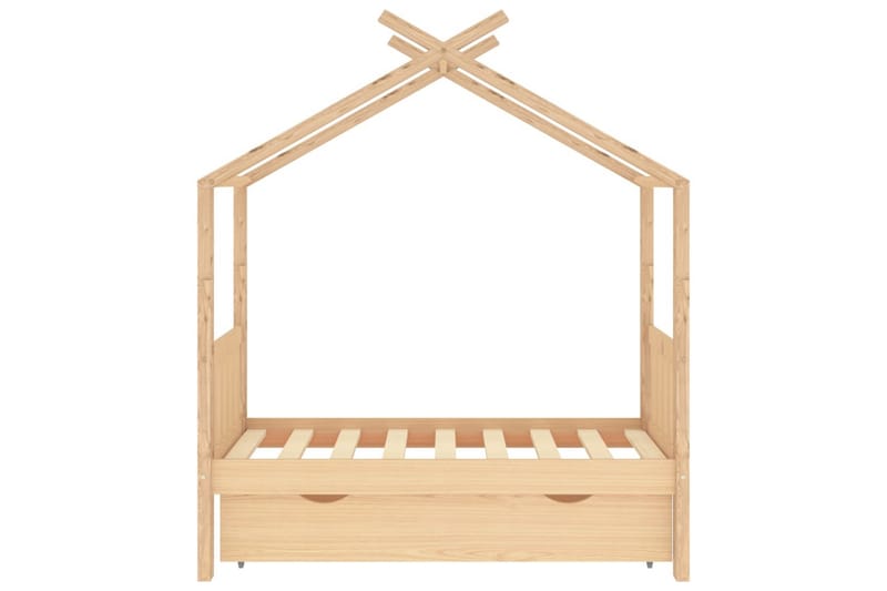 Hussäng med låda massiv furu 70x140 cm - Brun - Möbler - Barnmöbler - Barnsäng & juniorsäng - Hussäng