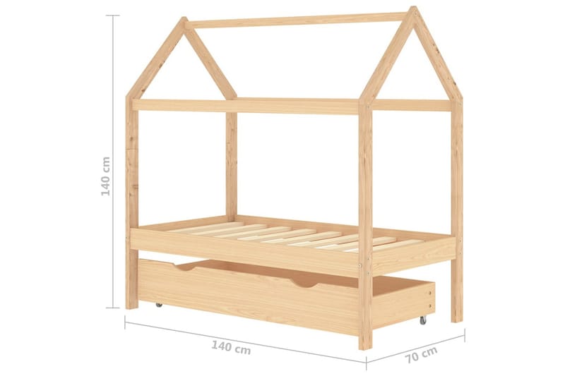 Hussäng med låda massiv furu 70x140 cm - Mörkbrun - Hussäng