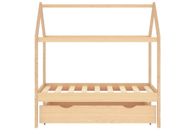 Hussäng med låda massiv furu 70x140 cm - Mörkbrun - Möbler - Barnmöbler - Barnsäng & juniorsäng - Hussäng