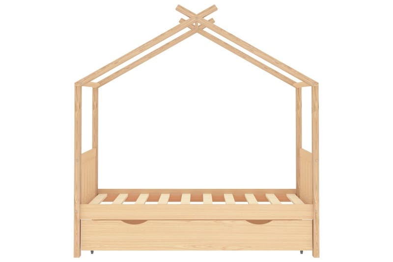 Hussäng med låda massiv furu 80x160 cm - Brun - Möbler - Barnmöbler - Barnsäng & juniorsäng - Hussäng