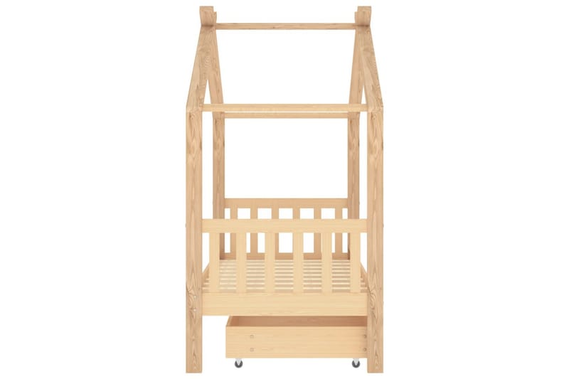 Hussäng med låda massiv furu 80x160 cm - Brun - Möbler - Barnmöbler - Barnsäng & juniorsäng - Hussäng