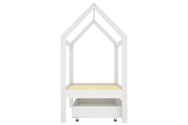 Hussäng med låda vit massiv furu 70x140 cm - Vit - Möbler - Barnmöbler - Barnsäng & juniorsäng - Hussäng