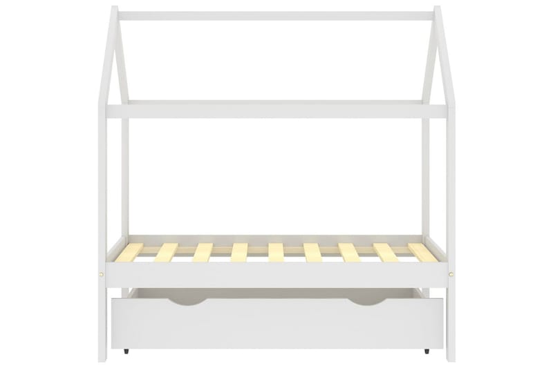 Hussäng med låda vit massiv furu 70x140 cm - Vit - Möbler - Barnmöbler - Barnsäng & juniorsäng - Hussäng