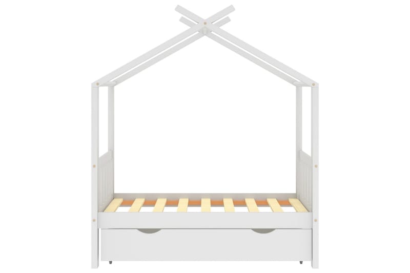 Hussäng med låda vit massiv furu 70x140 cm - Vit - Möbler - Barnmöbler - Barnsäng & juniorsäng - Hussäng