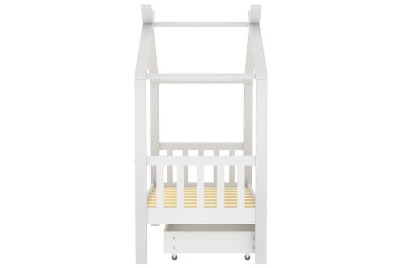 Hussäng med låda vit massiv furu 70x140 cm - Vit - Möbler - Barnmöbler - Barnsäng & juniorsäng - Hussäng