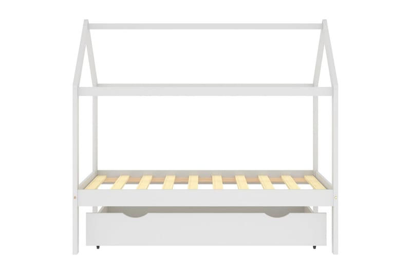 Hussäng med låda vit massiv furu 80x160 cm - Vit - Möbler - Barnmöbler - Barnsäng & juniorsäng - Hussäng