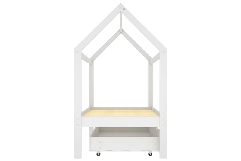 Hussäng med låda vit massiv furu 80x160 cm - Vit - Möbler - Barnmöbler - Barnsäng & juniorsäng - Hussäng