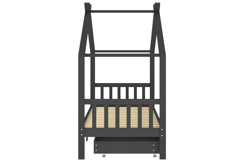 Hussäng med lådor mörkgrå massiv furu 90x200 cm - Grå - Möbler - Barnmöbler - Barnsäng & juniorsäng - Hussäng