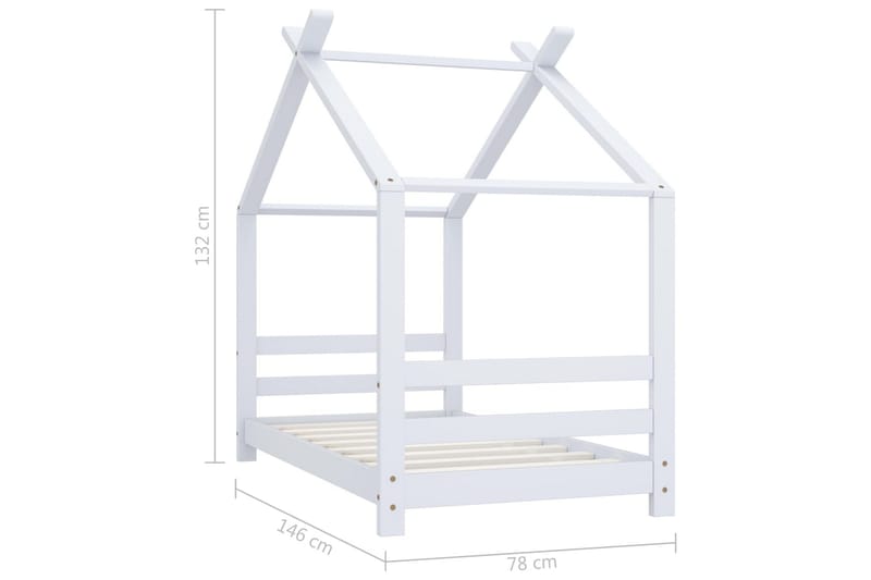 Hussäng vit massiv furu 70x140 cm - Antikvit - Möbler - Barnmöbler - Barnsäng & juniorsäng - Hussäng