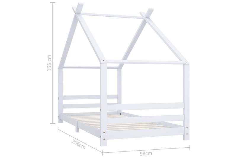 Hussäng vit massiv furu 90x200 cm - Vit - Hussäng