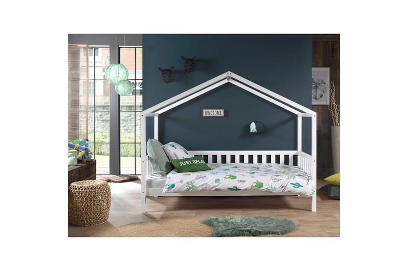 Hussäng med staket Dallas 90x200 cm Vit - Vit - Möbler - Barnmöbler - Barnsäng & juniorsäng