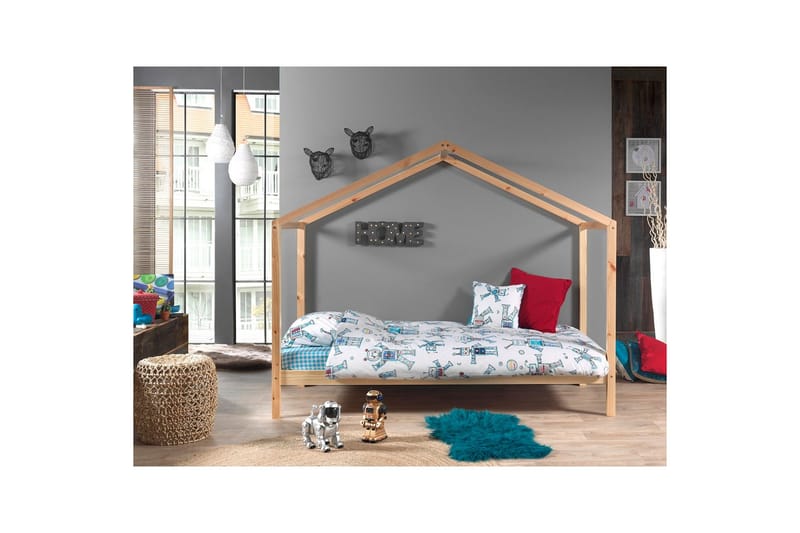 Hussäng med textilsats Dallas 90x200 cm Naturlig, Utan staket, Utan låda - Naturlig, Utan staket, Utan låda - Möbler - Barnmöbler - Barnsäng & juniorsäng - Hussäng