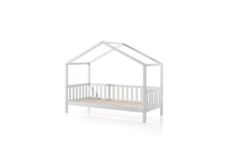 Hussäng med textilsats Dallas 90x200 cm Vit, Med staket, Utan låda - Vit, Med staket, Utan låda - Möbler - Barnmöbler - Barnsäng & juniorsäng - Hussäng