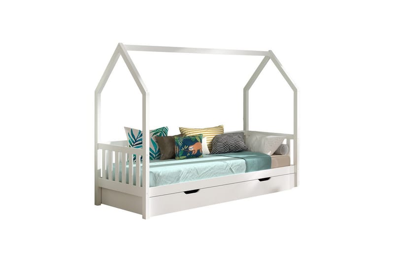Hussäng med undersäng Cabane 90x200 cm Vit - Vit - Möbler - Barnmöbler - Barnsäng & juniorsäng