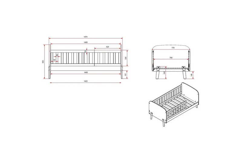 Juniorsäng Kiddy - Möbler - Barnmöbler - Barnsäng & juniorsäng