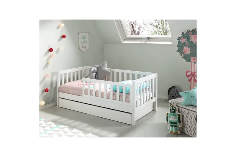Juniorsäng med låda Peuterbed Vit - Vit - Möbler - Barnmöbler - Barnsäng & juniorsäng
