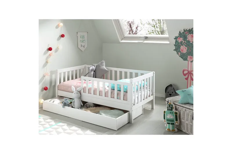 Juniorsäng med låda Peuterbed Vit - Vit - Möbler - Barnmöbler - Barnsäng & juniorsäng