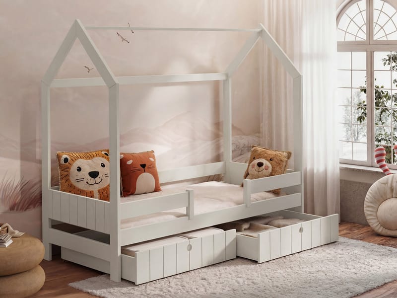 Kagetaka Sängram Hussäng 80x180 cm med förvaring - Beige - Möbler - Barnmöbler - Barnsäng & juniorsäng - Hussäng