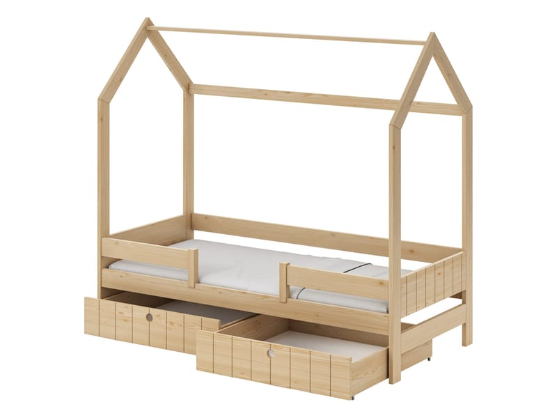 Kagetaka Sängram Hussäng 90x200 cm med förvaring - Vit - Möbler - Barnmöbler - Barnsäng & juniorsäng - Hussäng