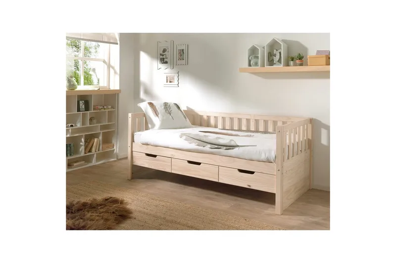 Koj säng Fritz Naturlig, Med låda - Naturlig, Med låda - Möbler - Barnmöbler - Barnsäng & juniorsäng