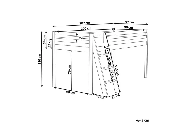 Låg våningssäng Ascoux - Rosa - Möbler - Barnmöbler - Barnsäng & juniorsäng - Loftsäng barn
