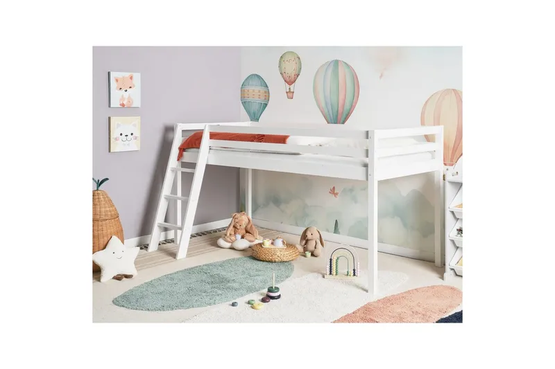 Låg våningssäng Ascoux - Vit - Möbler - Barnmöbler - Barnsäng & juniorsäng - Loftsäng barn