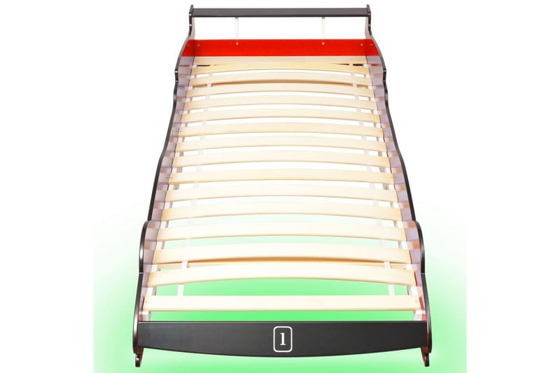 LED Barnsäng racerbil 90x200 cm röd - Röd - Möbler - Barnmöbler - Barnsäng & juniorsäng