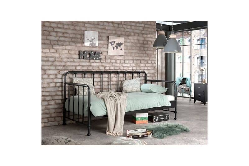 Loftsäng Bronxx Svart 90x200 cm - Möbler - Barnmöbler - Barnsäng & juniorsäng