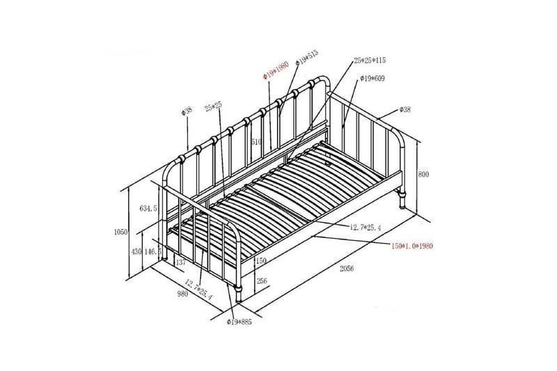Loftsäng Bronxx Svart 90x200 cm - Möbler - Barnmöbler - Barnsäng & juniorsäng