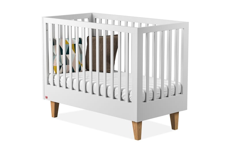 Lounge Spjälsäng 60x120 cm Trä/Natur/Vit - Ek/vit - Möbler - Barnmöbler - Barnsäng & juniorsäng - Spjälsäng