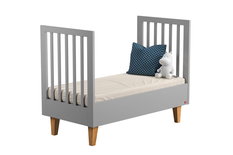 Lounge Spjälsäng 70x140 cm Grå/Trä/Natur - Grå/Ek - Möbler - Barnmöbler - Barnsäng & juniorsäng - Spjälsäng