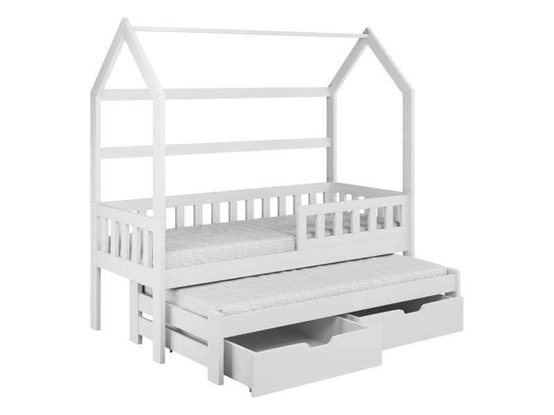 Majbelle Sängram Hussäng 90x200 cm med förvaring och extra liggplats - brun - Möbler - Barnmöbler - Barnsäng & juniorsäng - Hussäng