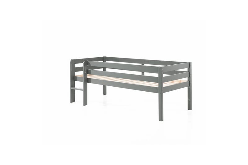 Mellanhög säng med stege Pino Grå, 85 cm - Grå, 85 cm - Möbler - Barnmöbler - Barnsäng & juniorsäng - Våningssäng barn