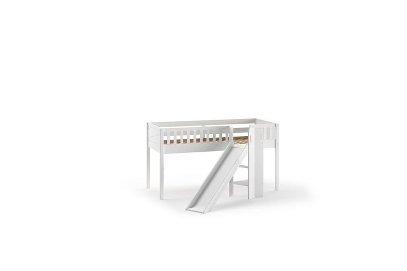Mellanstegsäng med rutschkana och matchande textilset (lekgardin, tunnel och förvaringsfickor) Scott Birdy - Birdy - Möbler - Barnmöbler - Barnsäng & juniorsäng - Loftsäng barn