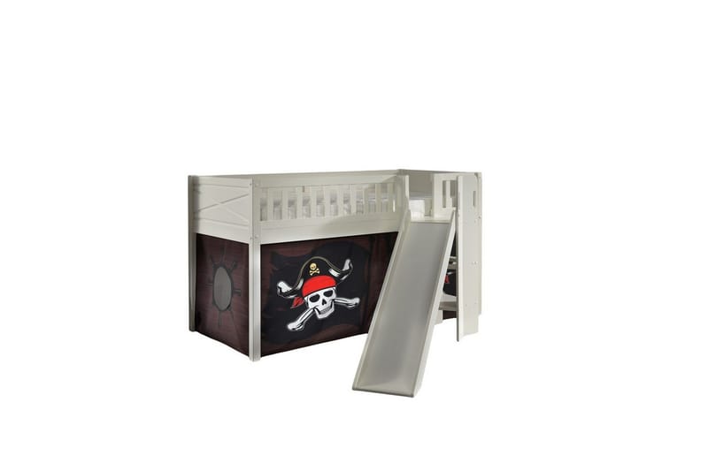 Mellanstegsäng med rutschkana och matchande textilset (lekgardin) Scott Karibiska Pirater - Karibiska Pirater - Möbler - Barnmöbler - Barnsäng & juniorsäng - Loftsäng barn