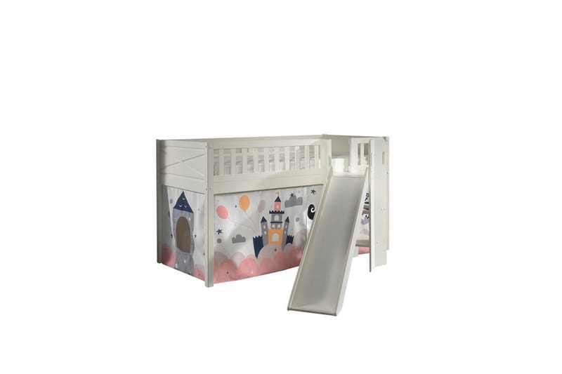 Mellanstegsäng med rutschkana och matchande textilset (lekgardin) Scott Prinsessa Sophie - Prinsessa Sophie - Möbler - Barnmöbler - Barnsäng & juniorsäng - Loftsäng barn