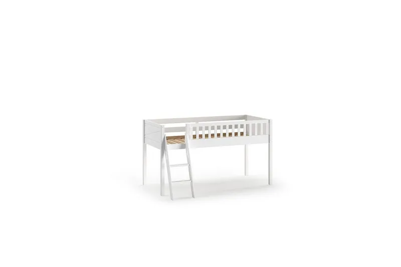 Mellanstegsäng med stege och matchande textilset (lekgardin och tunnel) Scott Birdy - Birdy - Möbler - Barnmöbler - Barnsäng & juniorsäng - Loftsäng barn